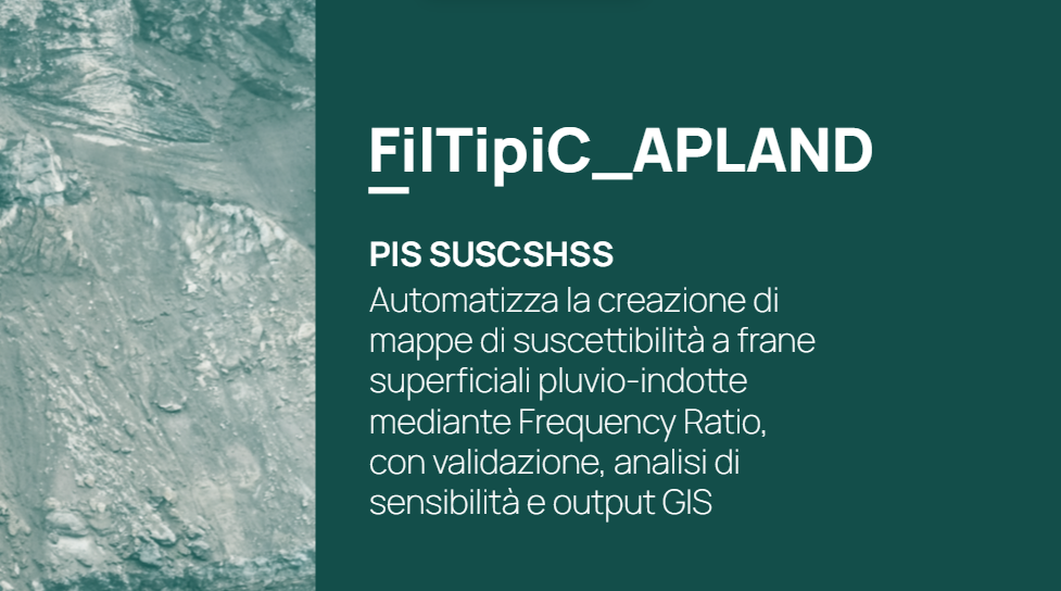 PIS SuscSHSS — Mappe di suscettibilità alle frane (Frequency Ratio)